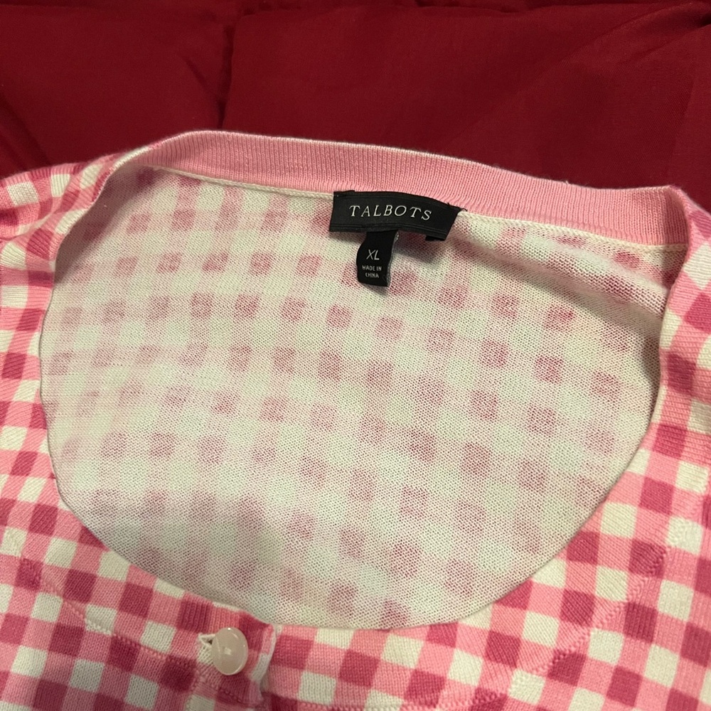 Talbots Lightweight Sweater Checkered Pattern - image 3
